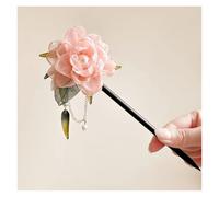 2 forchette for capelli retrò in legno/acetato, fermagli for capelli con fiori, pendenti for copricapi, gioielli for creare chignon floreali per Capelli Decorativi Acconciatura(Color-06)