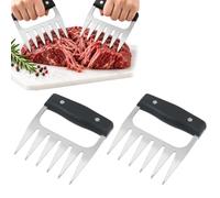 2 forchette in acciaio inox per barbecue affumicatore | Pulled Pork e facile da pulire, non facile da deformare, per tipi di carne come pollo, bistecca, maiale, ecc
