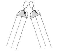 2 forchette per carne in acciaio inossidabile, forchette per spiedo, bastoncini