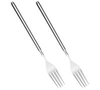 2 forchette telescopiche in acciaio inox (22,1 - 64,6 cm) - forchetta lunga da togliere per barbecue, frutta, dessert