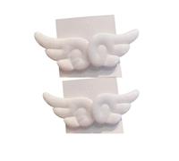 2 forcine per capelli a forma di ali d'angelo, super carine e carine con ali d'angelo, accessori per capelli da ragazza (bianco, 2 paia)