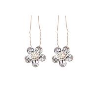 2 forcine per capelli a forma di U Bling cristallo strass forcina fiore a forma di U fermagli per capelli francesi accessori per capelli per matrimonio sposa accessori per acconciature per donne