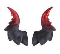 2 forcine per capelli con corna da diavolo, fermagli per capelli in resina gotica in rosso e nero, design con corno a vite, accessori cosplay per Halloween