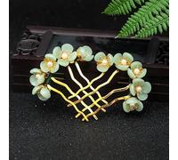 2 forcine per capelli con fiore di giada, forcine per capelli cinesi, forcine per chignon, stile tradizionale classico, accessorio per lo styling dei capelli da donna, verde