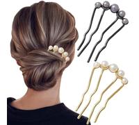 2 forcine per capelli con perle a forma di U, pettine laterale alla moda, elegante spilla in metallo, clip vintage per donne e ragazze, accessori per lo styling per feste di nozze, vacanze, uso