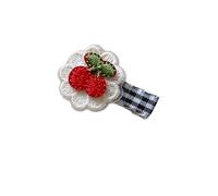 2 Forcine per capelli per bambini con ciliegie ricamate, clip in metallo con presa per bambini Accessori per capelli unisex 0-24 mesi Clip per capelli per bambini con ricamo frutta