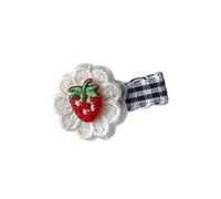 2 Forcine per capelli per bambini con ciliegie ricamate, clip in metallo con presa per bambini Accessori per capelli unisex 0-24 mesi Clip per capelli per bambini con ricamo frutta