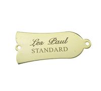 2 fori in metallo oro 1 strato per chitarra Truss Rod Cover con lettere bianche STANDARD stampa ferro Truss Rod Cover per USA Les Paul LP/SG
