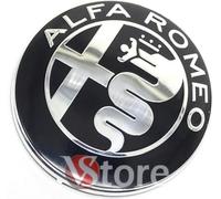 2 Fregi Stemmi Compatibili con Alfa Romeo Logo 74mm Cofano Anteriore Posteriore Emblema Specchio Mirror 147 156 159 Brera Mito METALLO