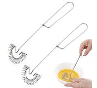 2 frusta a spirale in acciaio inox, frusta piccola, scopa per salsa, mini scopa a spirale per frullatore, racchetta da neve a mano, facile da pulire, pratica (argento)