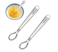 2 frusta piccola, piccola frusta, mini scopa a spirale in acciaio inox per frusta a spirale danese, piccola scopa a spirale, frusta per piatti in silicone, scopa piccola paglia di riso