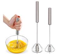 2 fruste semiautomatiche in acciaio inox, frusta da cucina semiautomatica, frusta a a mano, frusta girevole per frusta, frusta, frusta, mescolare (12 pollici + 10 pollici)