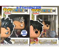 2 Funko LUFFY 1266 SNAKE-MAN METALLIC + 1269 GEAR TWO - ONE PIECE - MINT