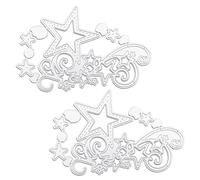 2 fustelle a forma di stella, fustellatura per biglietti, fustellatura e goffratura, strumenti per la creazione di carte (argento)