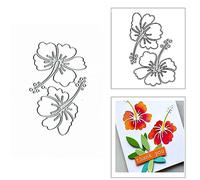 2 fustelle in metallo a forma di petalo di ibisco, per collage di piante di fiori primaverili, stencil fai da te per scrapbooking, goffratura, carta per scrapbooking e biglietti