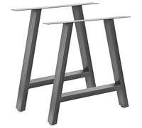 2 GAMBE DA TAVOLO IN ACCIAIO GRIGIO 70x72CM, GAMBE PER MOBILI CON PIEDINI REG...
