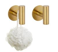 2 ganci autoadesivi dorati per appendere ganci in acciaio inox resistenti ganci da parete senza foratura, impermeabili e antiruggine, per bagno, cucina, porta, piastrelle, luffa, accappatoi, cappotti