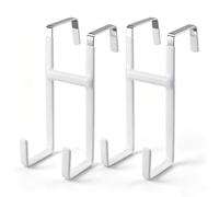 2 ganci doppi sopra la porta da appendere, adatti per porte interne da 3,8 | Grucce resistenti in gomma antigraffio per appendere asciugamani, accappatoi, borse, chiavi, scarpe, per bagno
