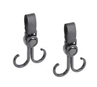 2 Ganci Girevoli per Passeggino Doppio, Ganci per Passeggino per Bicicletta Regolabili Multifunzionali per Appendere Borse per Mamma, Borsa per Pannolini, Passeggino, Spesa, Zaino