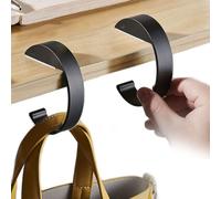 2 ganci per borse a forma di C, per appendere borse da tavolo, per scrivania, resistenti, realizzati in lega ad alta resistenza, possono appendere vari oggetti pesanti pieghevoli (forma a C (2 nero))