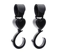 2 ganci per borse e biciclette, girevoli a 360 gradi, per carrozzina e shopping