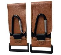 2 ganci per passeggino per mamma, per borse della spesa, borse per pannolini e borse da appendere, gancio in velcro stabile, supporto per borsa della spesa, fino a 4 kg (marrone)