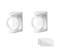 2 ganci regolabili per asta per tende da bagno, cucina, materiale plastico con supporto per una facile installazione su superfici lisce (bianco)