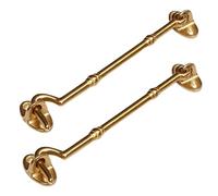 2 ganci resistenti in ottone lucido da 15 cm per porta della cabina e serratura a occhiello, chiusura con vite di fissaggio per porte, cancelli, finestre, armadi, capannoni