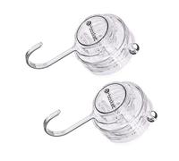 2 ganci trasparenti a ventosa con morsetti, accessorio alla moda, portatile, per la casa, il bagno, la finestra e gli schermi per uso quotidiano, gancio da parete