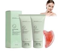 2 gel esfoliante alle erbe, pulizia profonda e delicata pulizia della pelle, idratante e schiarente la pelle, con 1 strumento per massaggio Gua Sha