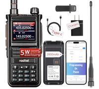 (2 Gen) Radtel RT-470X Plus Ham Radio (programmazione app mobile) 256CH Aviation Air Band Radio Tri-Band Long Range Handheld Walkie Talkie NOAA USB-C Ricaricabile AM FM