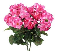 2 gerani artificiali, fiori artificiali di seta sono utilizzati per la decorazione della casa, interni, esterni, giardino, patio, vaso, decorazione della tavola, decorazione della casa (rosa)