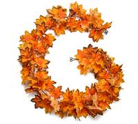 2 ghirlande artificiali in legno d'acero, foglie d'acero, decorazione per la casa, decorazione per giardino, matrimonio, camino, festa, giorno del Ringraziamento, decorazione del camino, 170cm