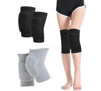 2 ginocchiere professionali per lavoro, danza, pattini in linea, imbottitura 3D traspirante con bilanciamento della pressione, giardinaggio, yoga e protezione sportiva per adulti e ragazzi (nero+grigio)