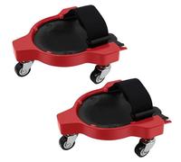 2 ginocchiere rotanti con 3 ruote e comodi cuscinetti in gel, girevoli a 360 gradi, con ruote per il lavoro, cantiere, ginocchiere flessibili scorrevoli con spalline regolabili (rosso)