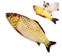 2 Giocattoli con Erba Gatta, Pesce Simulato con Erba Gatta, Giochi Gatto, Catnip, Giocattoli Interattivi per Gatti con Dentizione, Gioco per Gatti, Carpa Crucian Simulata, 20 * 7.5cm, Giallo.