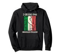 2 Giugno 1946 Festa della Repubblica Mappa Tricolore Felpa con Cappuccio