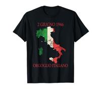 2 Giugno 1946 Festa della Repubblica Mappa Tricolore Maglietta