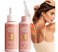 2 gocce di abbronzatura da bere, naturali abbronzanti per viso e corpo, autoabbronzanti con abbronzatura rapida e naturale, senza danni solari (marrone)
