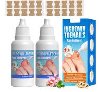 2 gocce per unghie incarnite con 20 cerotti, formula extra forte, olio ammorbidente e per la cura delle cuticole per unghie dei piedi, kit per la cura delle unghie incarnite per uso domestico (40 ml)