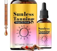 2 gocce Sunless Tanning Drops da bere, Selftanning Drops da 60 ml, gocce per aumentare la melanina, favorisce il tono naturale della pelle, nutriente e idratante
