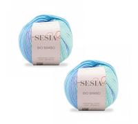 2 Gomitoli 100% Cotone biologico, Sesia Bio Bimbo, (Fantasia - 1296, 2)