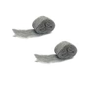 2 gomitoli di lana d'acciaio, 120 g, in acciaio inox, classe 000, riutilizzabili e resistenti ai graffi, per la pulizia e la lucidatura
