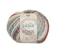 2 Gomitoli Lana Vergine Biologica e Alpaca, Sesia Echos Print, 100 gr. 100mt (Fantasia - 6558, 2)