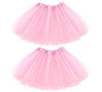 2 gonne tutù per le donne 3 strati ragazza gonna corta tulle abiti da danza danza colorata gonne da corsa principessa rave costume, Rosa, 1-10
