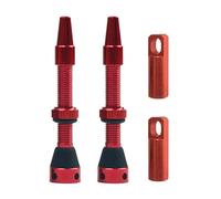 2 gradini per valvole tubeless per tubeless, steli della valvola a vuoto in lega in lega in alluminio con strumento di rimozione del nucleo della valvola per la riparazione della (44 mm)