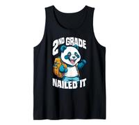 2 ° Grado inchiodato Divertente Felice Panda Boy Laurea Canotta