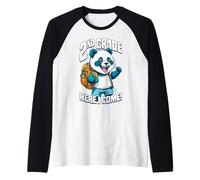 2 ° Grado Qui Torno al Primo Giorno di Scuola Panda Maglia con Maniche Raglan