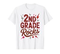 2° Grado Rocks First Day Band Teacher Besties Autografo Maglietta