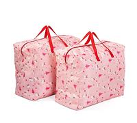 2 Grandi Borsa Portaoggetti Natalizie, 55x46cm - Poliestere 210D Premium, Robuste - Sacche per Ornamenti, Addobbi, Palline e Decorazioni di Alberi di Natale.